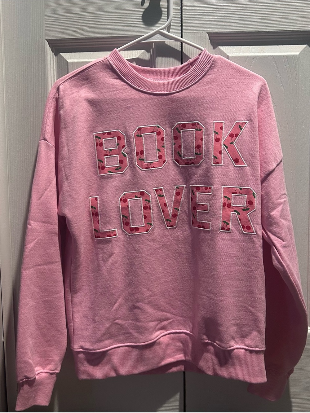 Book Lover Pink Crewneck Sweater